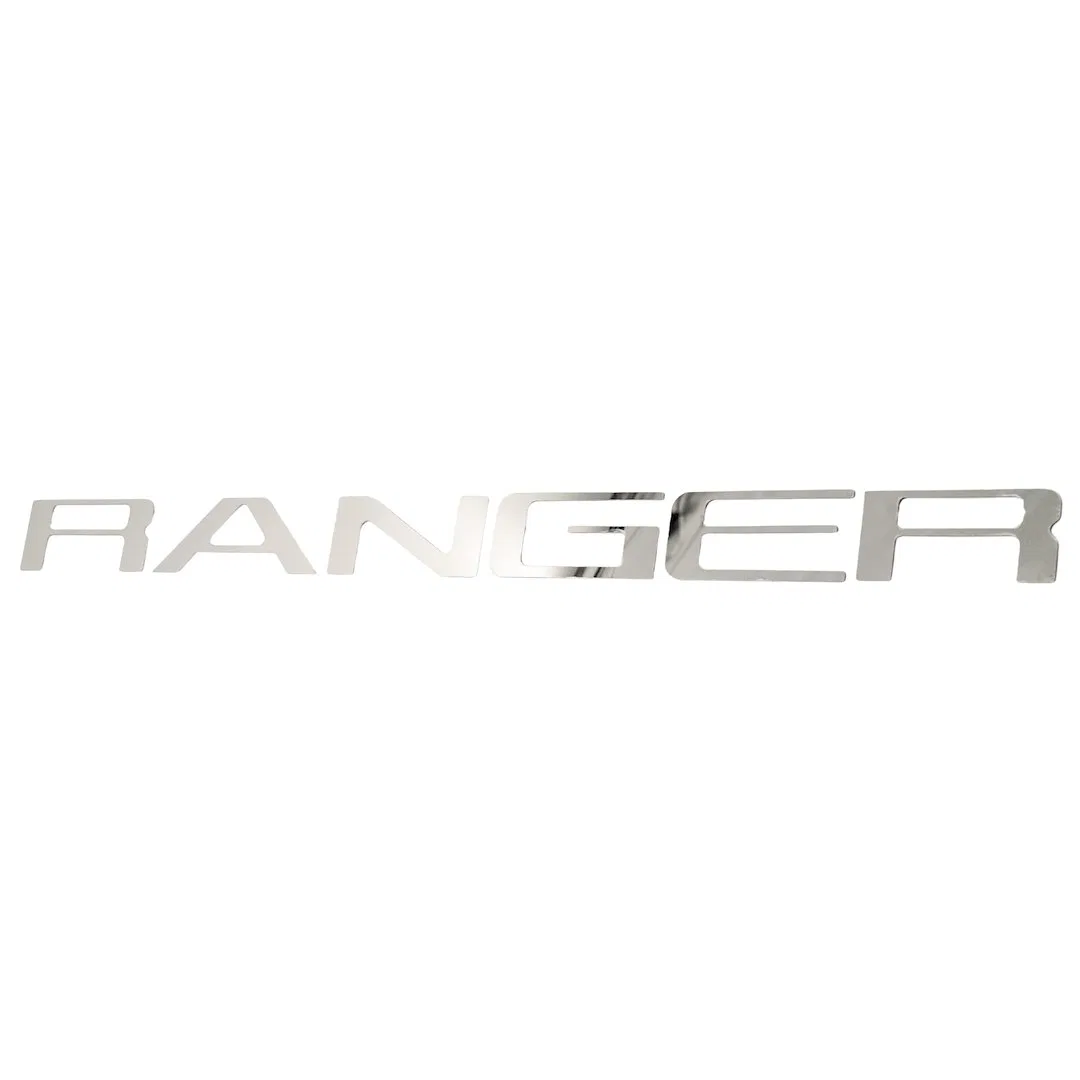 55563FD – PUTCO Emblem, Licensed Ford Ranger Letters Tailgate Polished Stainless Steel Tape-On Installation